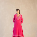 Waterfall Hemline Kurta Set