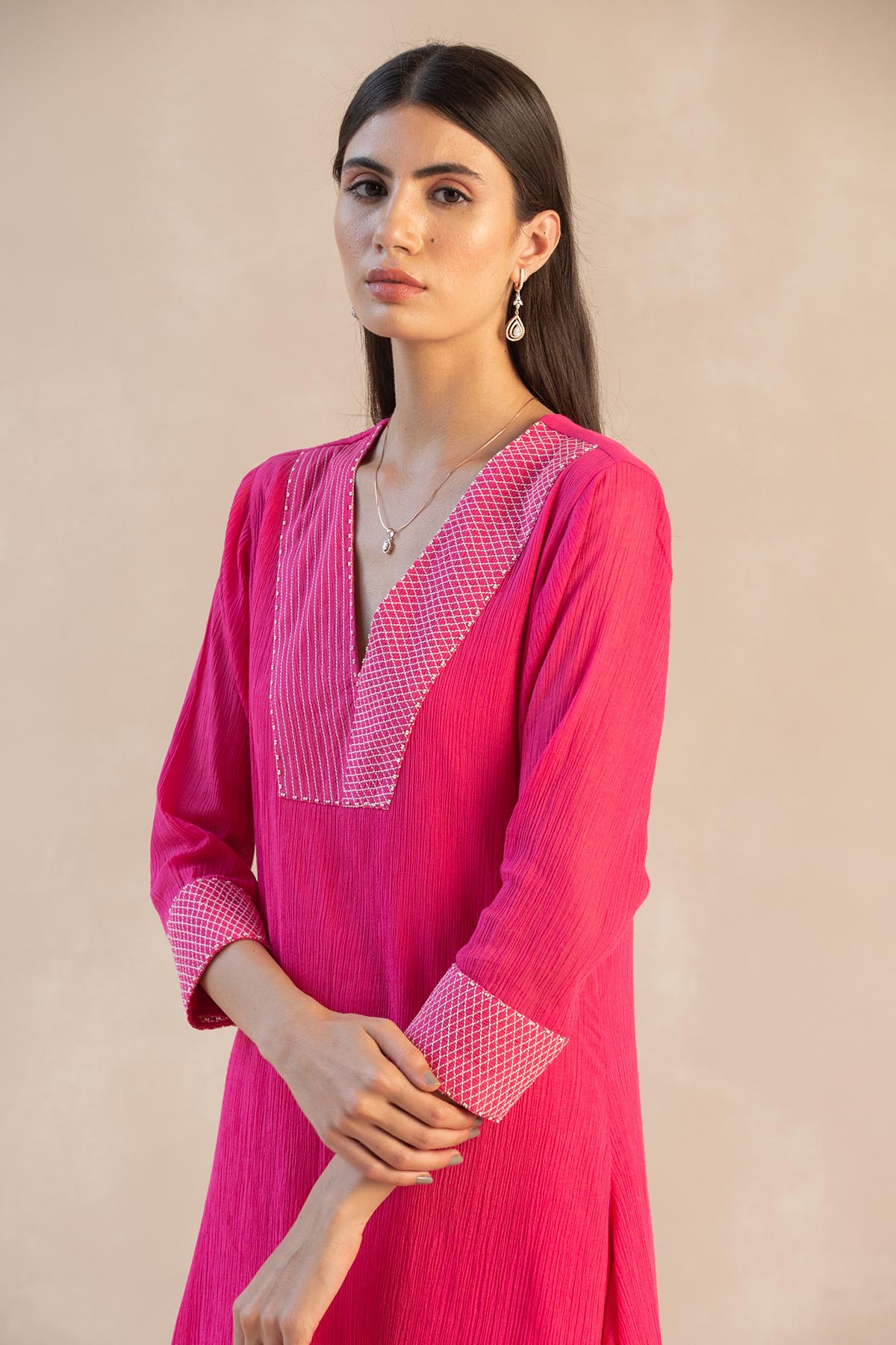 Waterfall Hemline Kurta Set