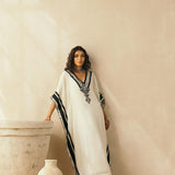 Ebony & Ivory Embroidered Kaftan