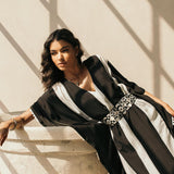 Ebony & Ivory Striped Kaftan