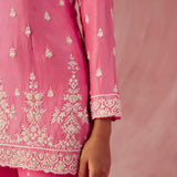 Fuschia Pink Pearl Gharara Set-RTS