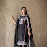 Midnight Black Gota Jaal Kurta Set