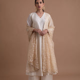 Ivory Twist Pleated Kurta Set