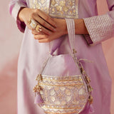 Lilac Double Yoke Gota Kurta Set