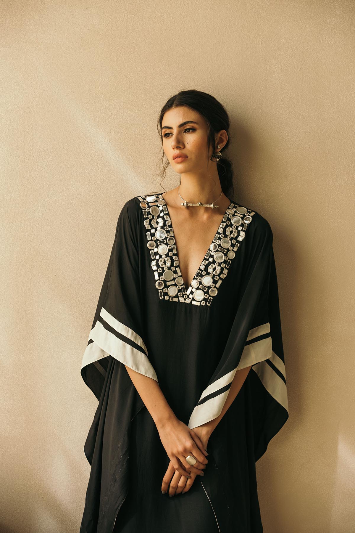 Midnight Black Mirror Kaftan