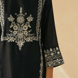 Midnight Black Gota Jaal Kurta Set