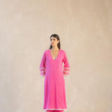 Organza Panel & Lace Kurta Set