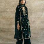 Silk Velvet Embroidered Mughal Kurta Set (With Dupatta) - RTS