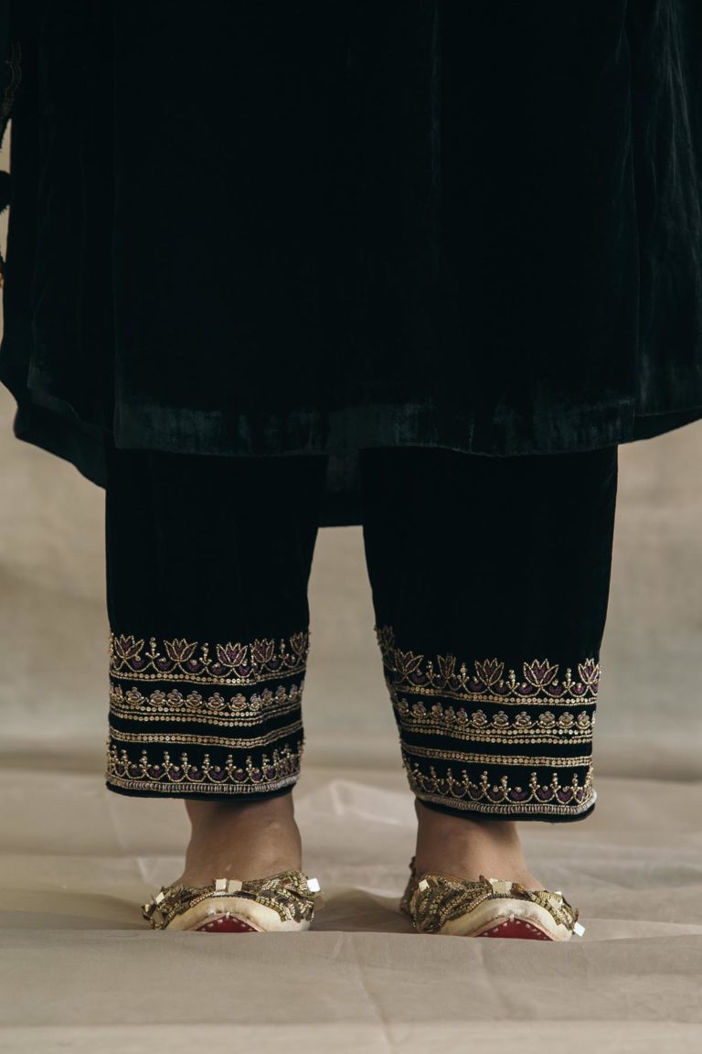 Silk Velvet Mughal Kurta Set
